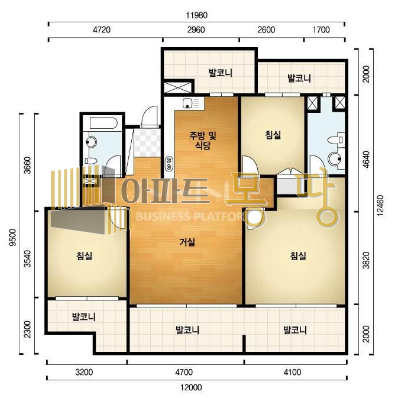 전북 전주덕진구 호성동1가 진흥더블파크2단지 202동 6층 매매 매물번호 21473 사진 2