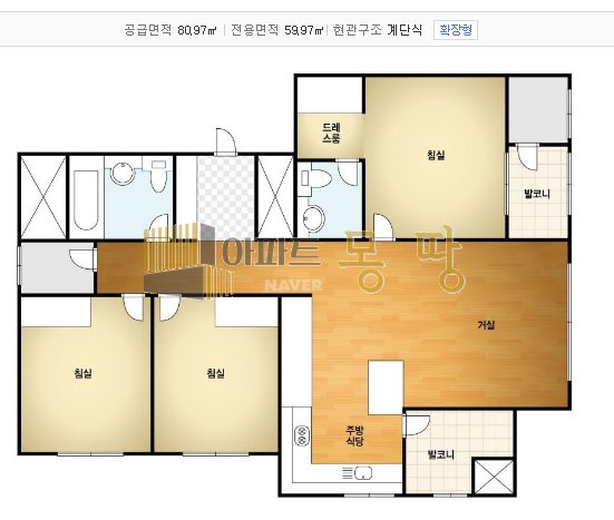 전북 전주덕진구 송천동2가 에코시티더샵3차 1105동중층 매매 매물번호 21767 사진 2