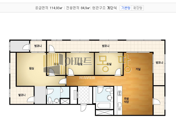 전북 전주덕진구 송천동2가 에코시티데시앙5블럭 503동7층C 월세 매물번호 21884 사진 2